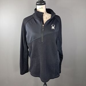 Mens Black Spyder Verger Light Weight 1/4 zip Stryke Jacket Size Large